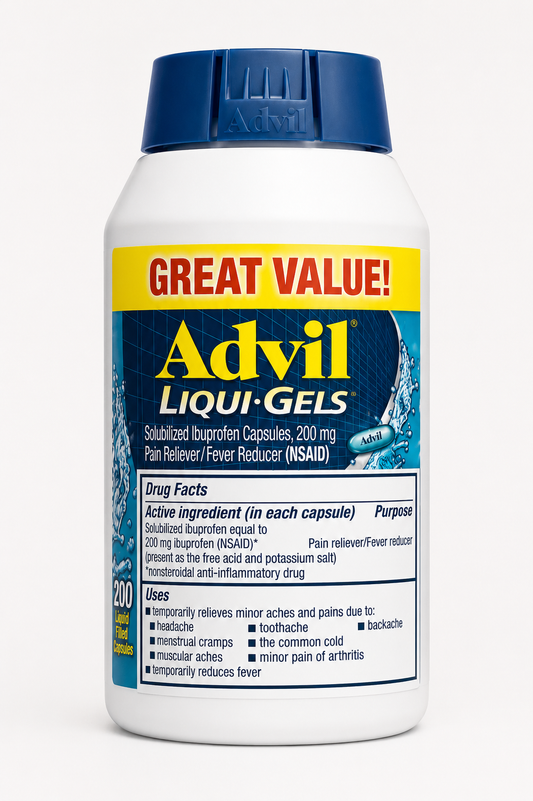 Advil Liqui-Gels 200 mg – Alivio rápido del dolor y la fiebre